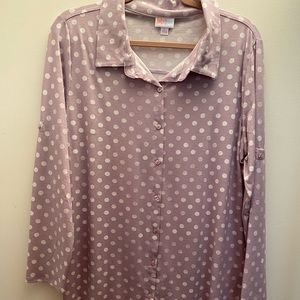 🍁LuLaRoe NWT Valentina in Lavendar Polka dot (L)